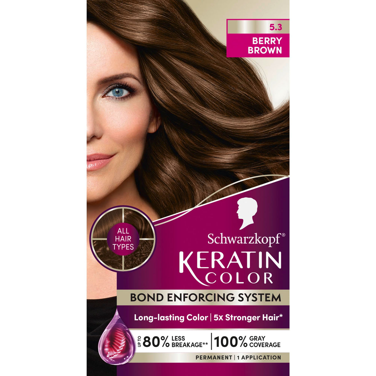 Schwarzkopf Keratin Color 5.3 Berry Brown hair dye box front view