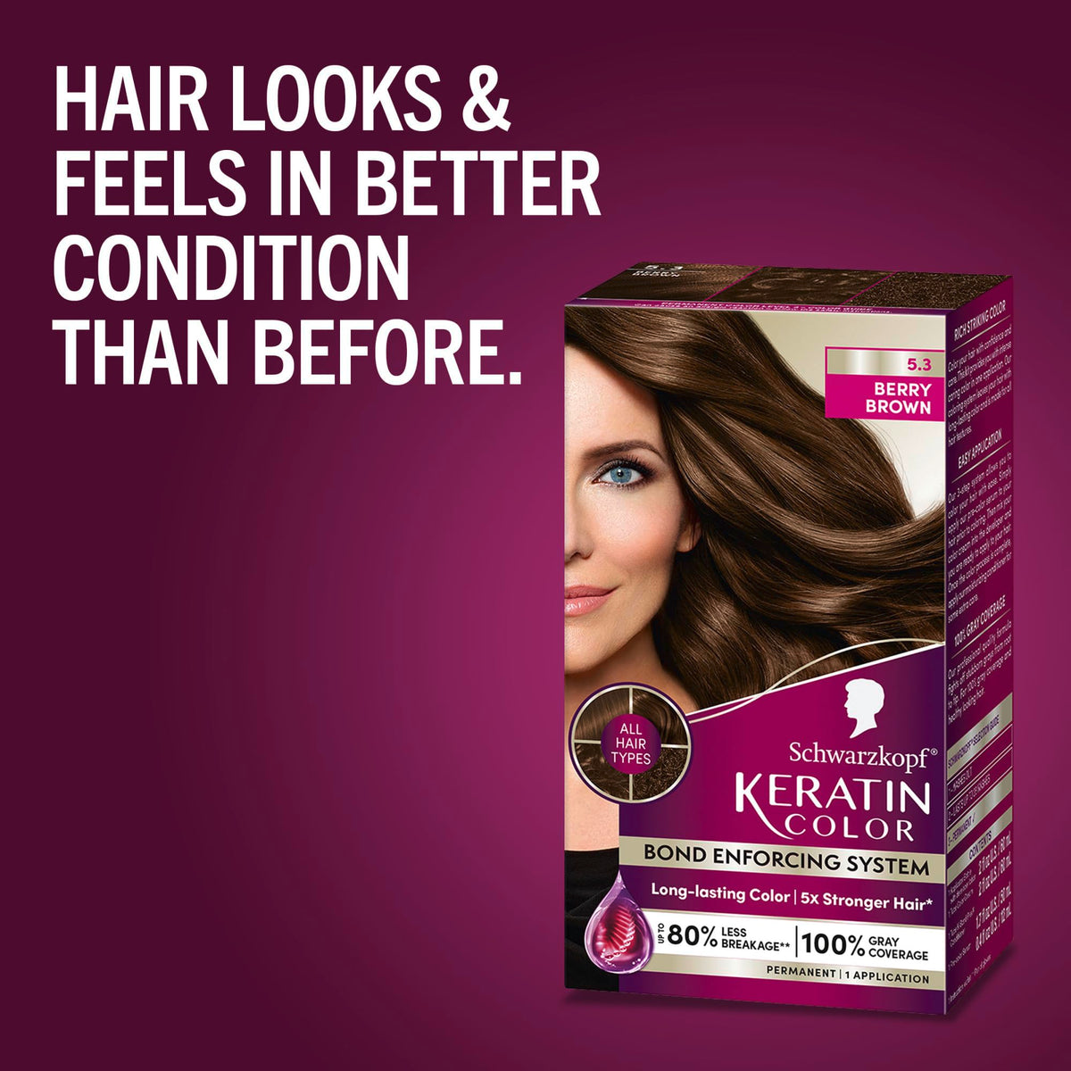 Schwarzkopf Keratin Color 5.3 Berry Brown pre-color serum