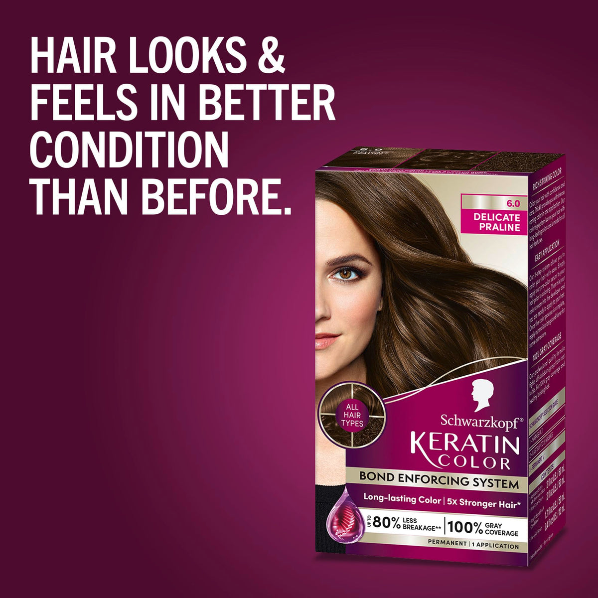 Schwarzkopf Keratin Color 6.0 Delicate Praline post-colour conditioner