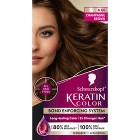 Schwarzkopf Keratin Color 6.64 Champagne Brown hair dye box front view