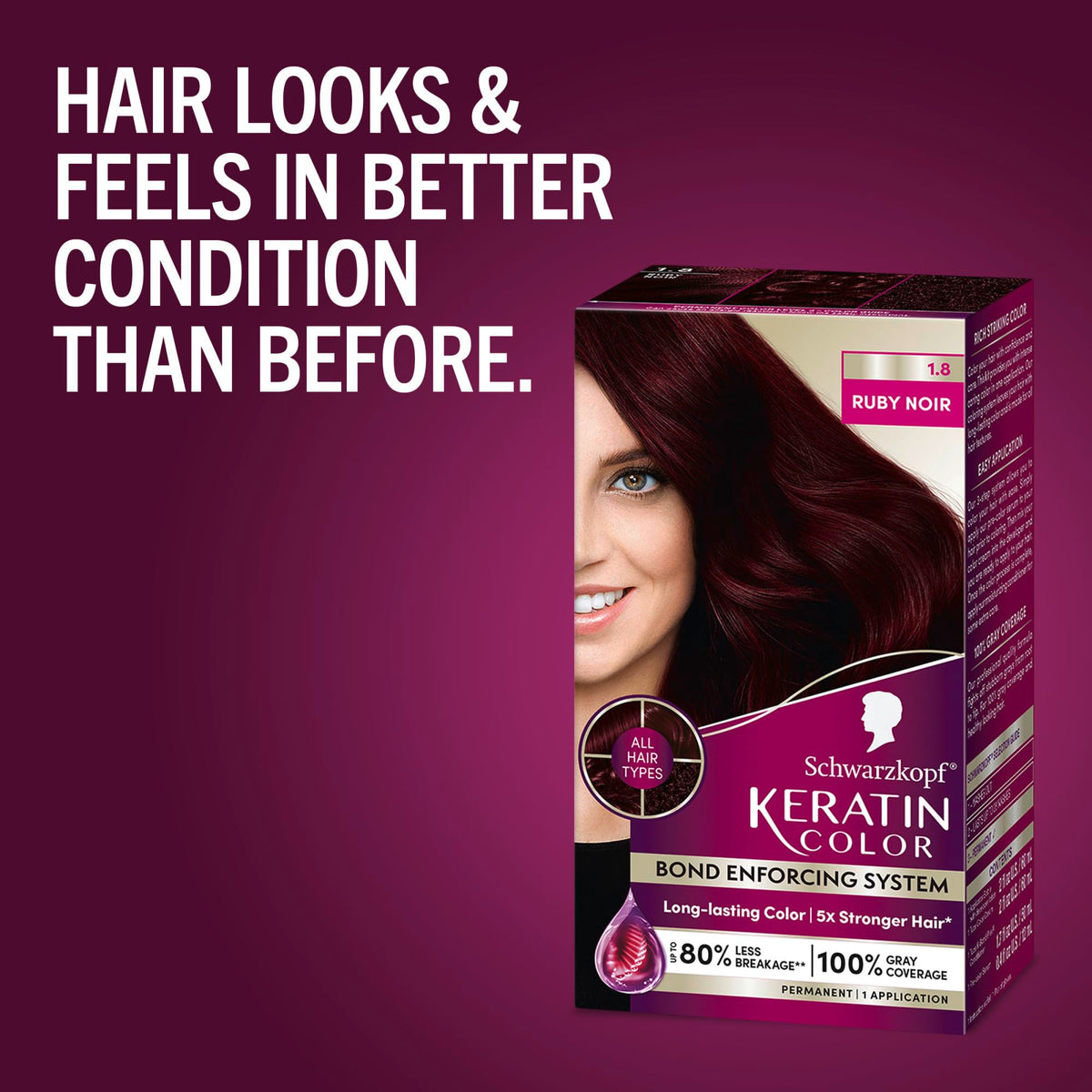 Schwarzkopf Keratin Color Ruby Noir color cream close-up