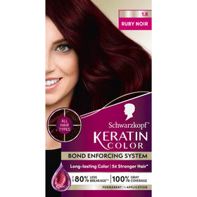 Schwarzkopf Keratin Color Ruby Noir Permanent Hair Dye front view