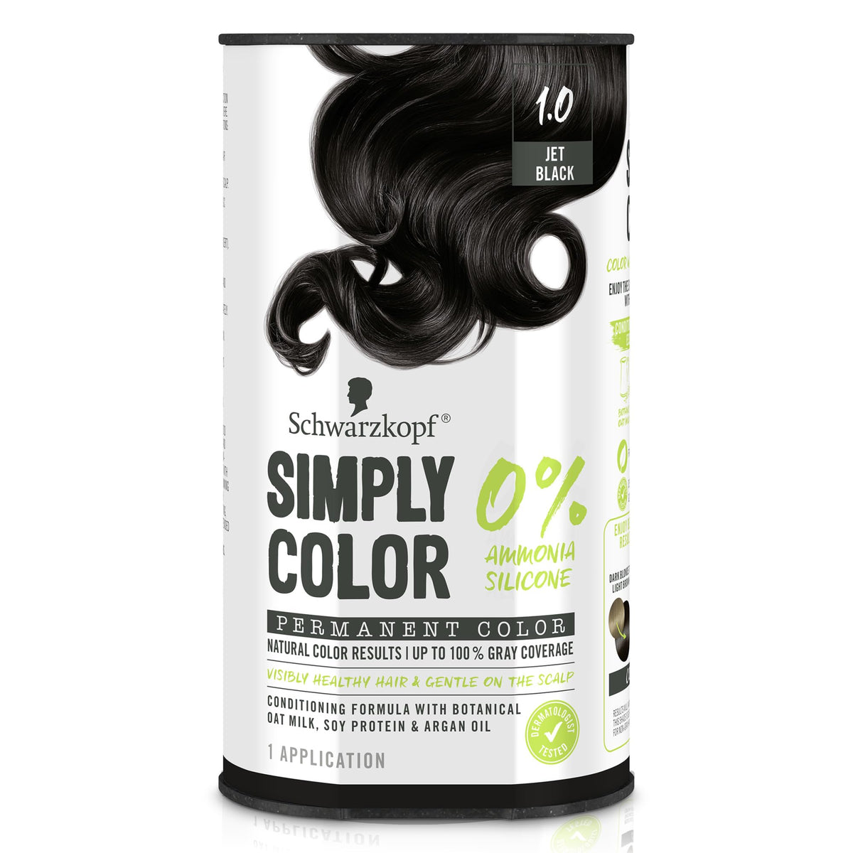 Schwarzkopf Simply Color 1.0 Jet Black hair dye cream front view