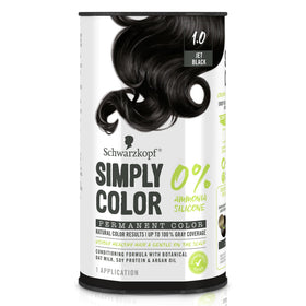 Schwarzkopf Simply Color 1.0 Jet Black hair dye cream front view