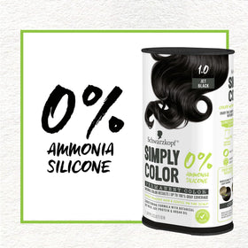 Schwarzkopf Simply Color 1.0 Jet Black hair dye result on hair