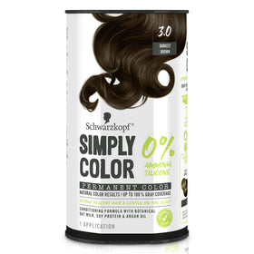 Schwarzkopf Simply Color 3.0 Darkest Brown hair dye cream front view