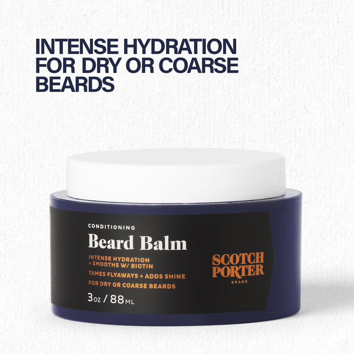 Scotch Porter Beard Balm and Beard Wash bundle on a wooden surface