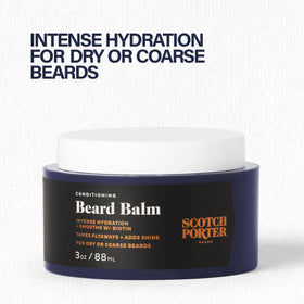 Scotch Porter Beard Balm and Beard Wash bundle on a wooden surface