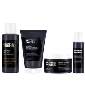 Scotch Porter Beard Kit including wash, conditioner, oil, and balm