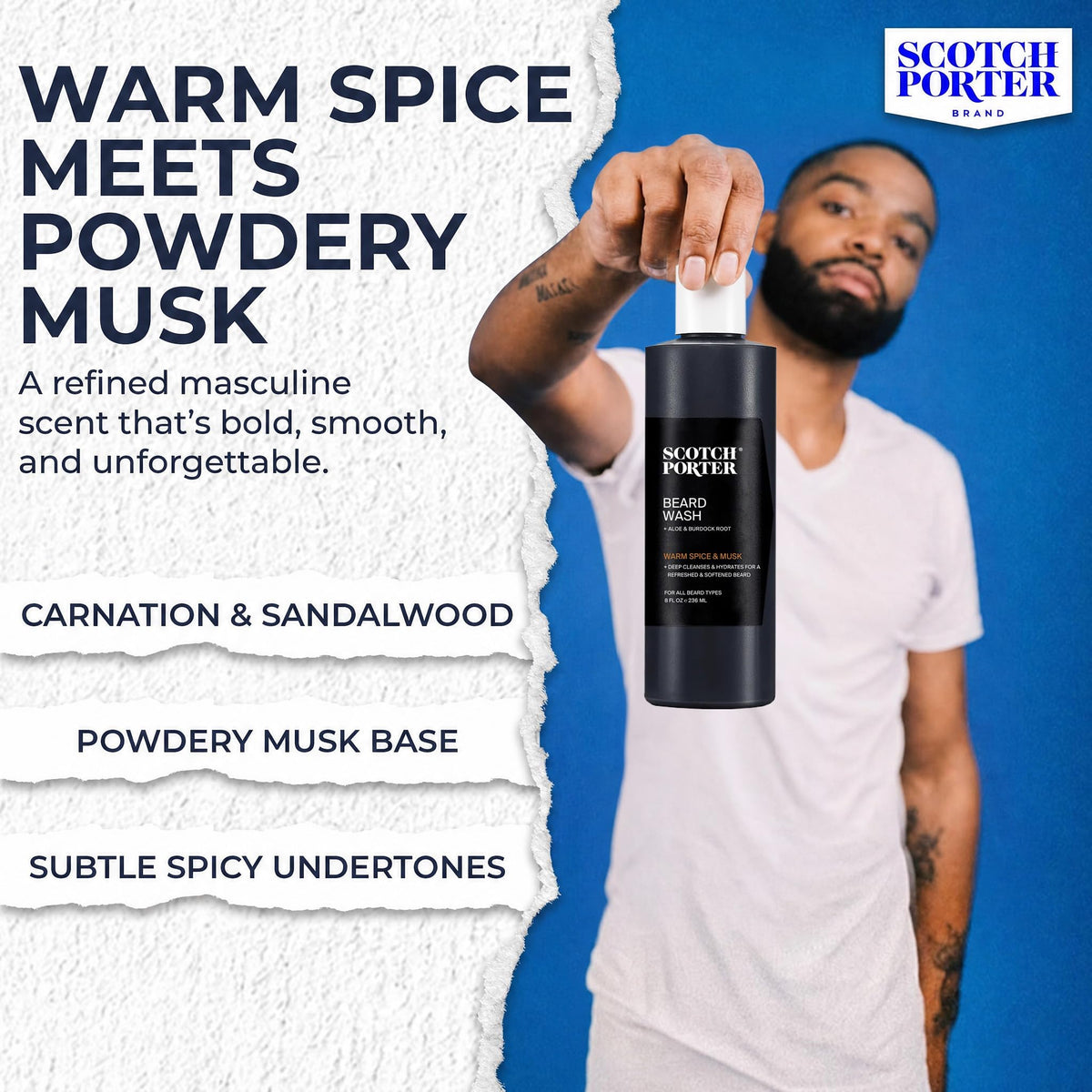 Scotch Porter Beard Wash cap open showing product texture