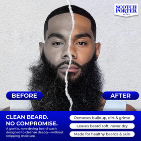 Scotch Porter Beard Wash Warm Spice & Musk bottle side view