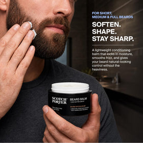 Scotch Porter Conditioning Beard Balm side view showing packaging details