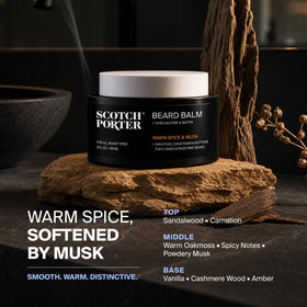 Scotch Porter Conditioning Beard Balm with a beard comb