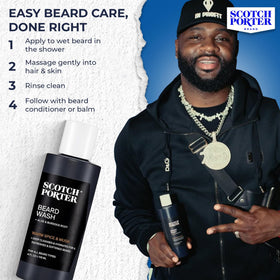 Scotch Porter Moisturizing Beard Wash in shower setting