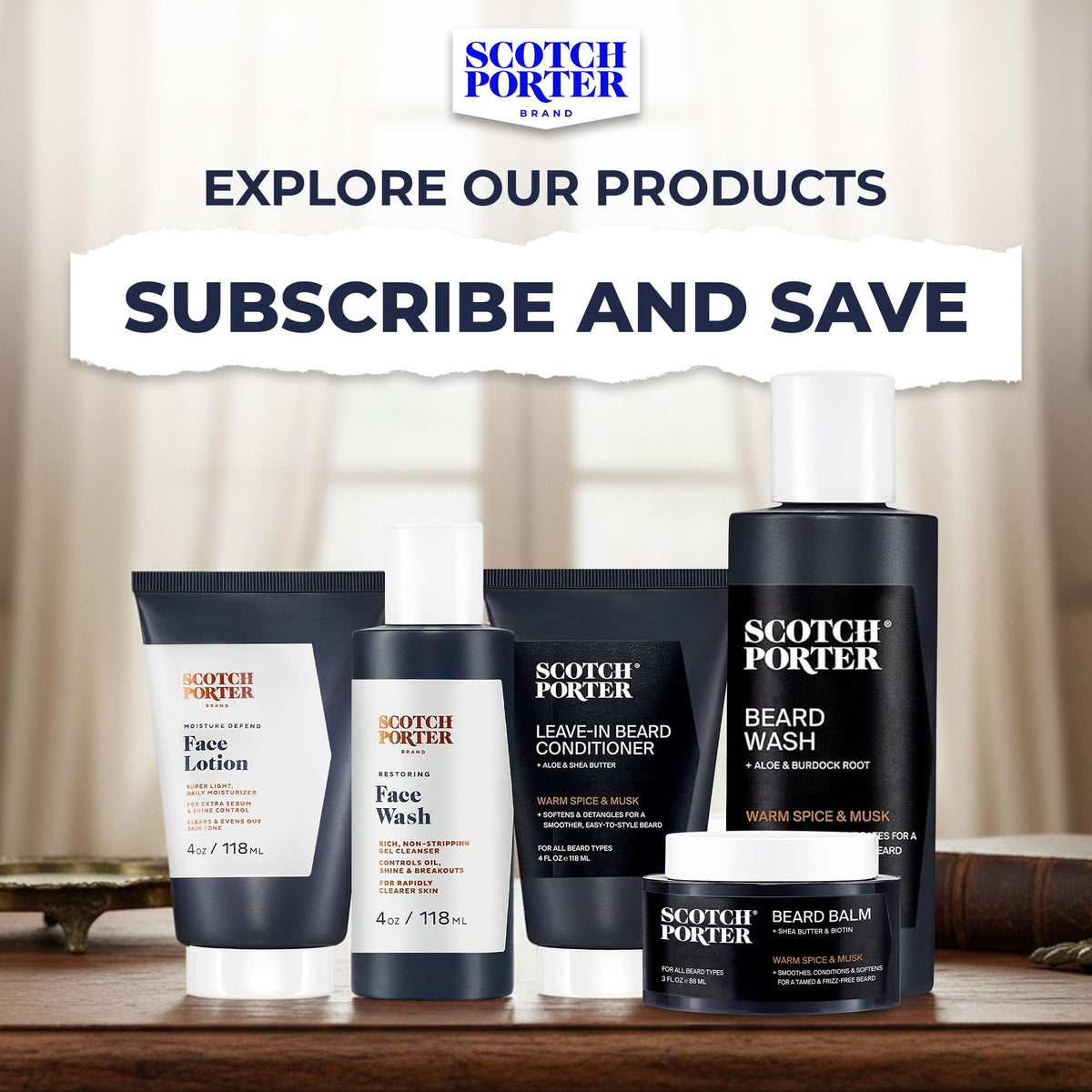 Scotch Porter Moisturizing Beard Wash on a grooming table