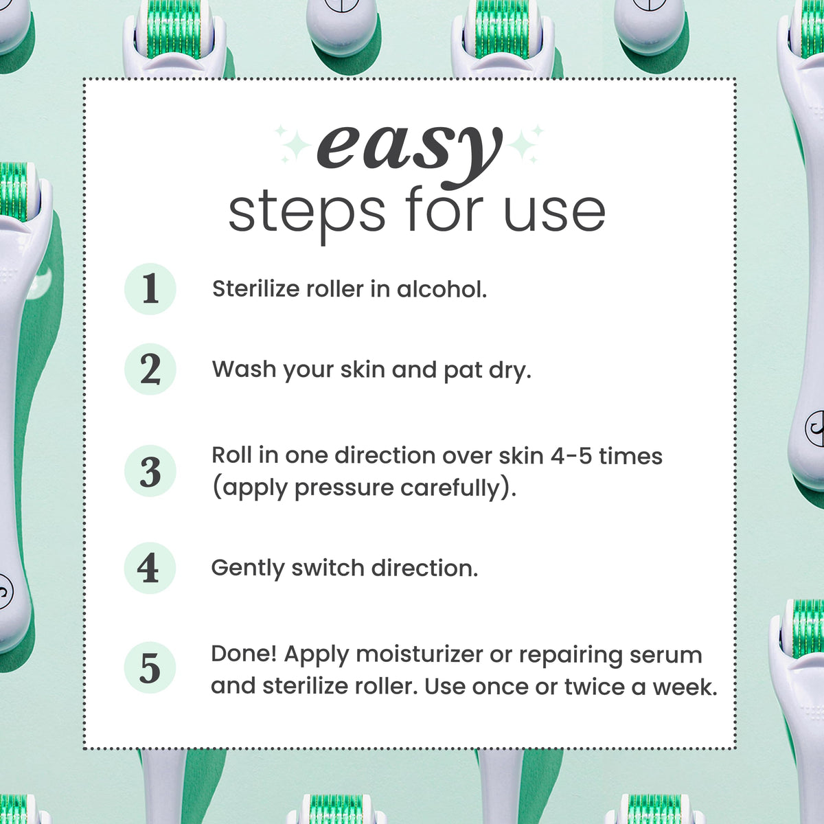 Sdara Skincare Derma Roller in use on face