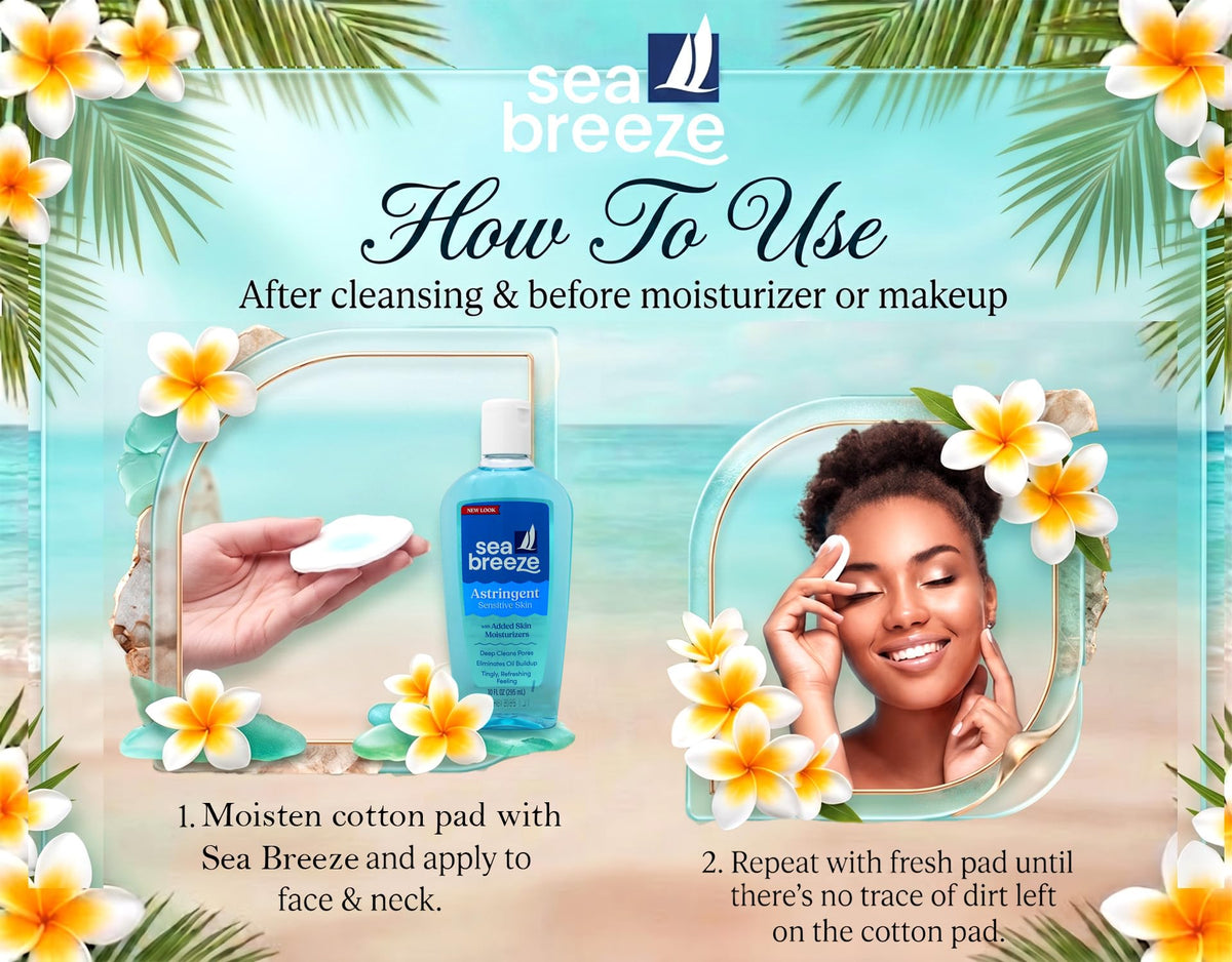 Seabreeze Fresh-Clean Astringent 10 fl oz bottle with cap open