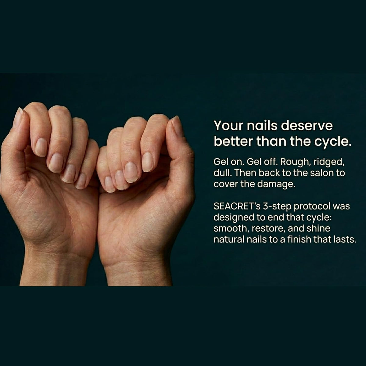 SEACRET Nail Buffer Block being used on nails