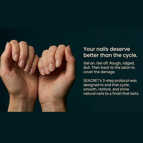 SEACRET Nail Buffer Block being used on nails
