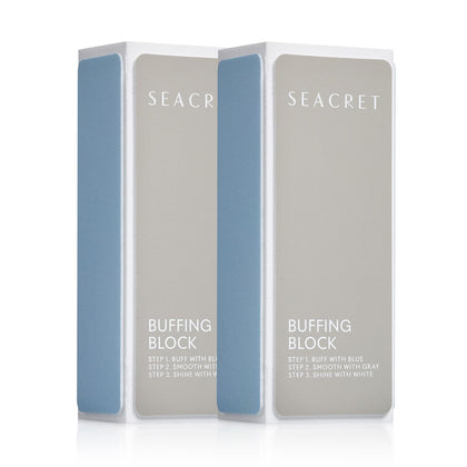 SEACRET Nail Buffer Block front view with 3 color-coded sides
