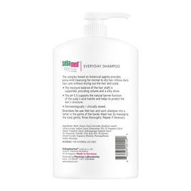 SEBAMED Everyday Shampoo 1L back view showing ingredients