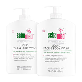SEBAMED Liquid Face & Body Wash 400ml front view with pump