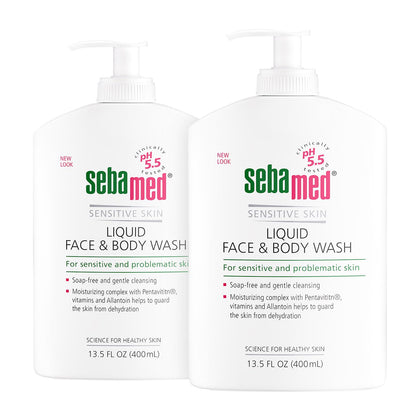 SEBAMED Liquid Face & Body Wash 400ml front view with pump