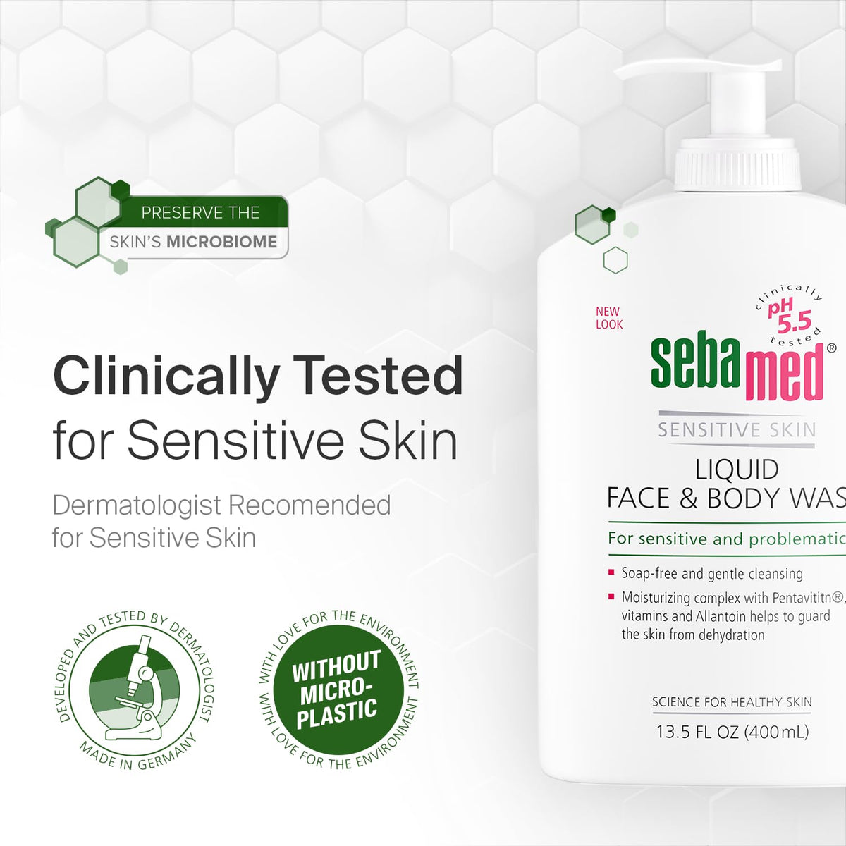 SEBAMED Liquid Face & Body Wash 400ml with lather demonstration