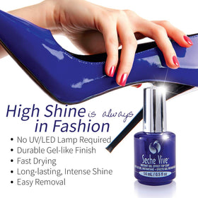 Seche Vive Instant Gel Effect Top Coat Nail Polish application on nails