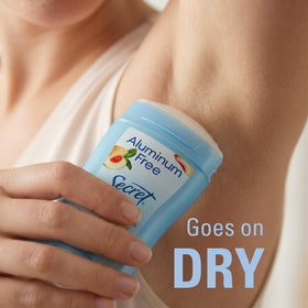 Secret Aluminum Free Deodorant White Peach Scent with fresh peaches