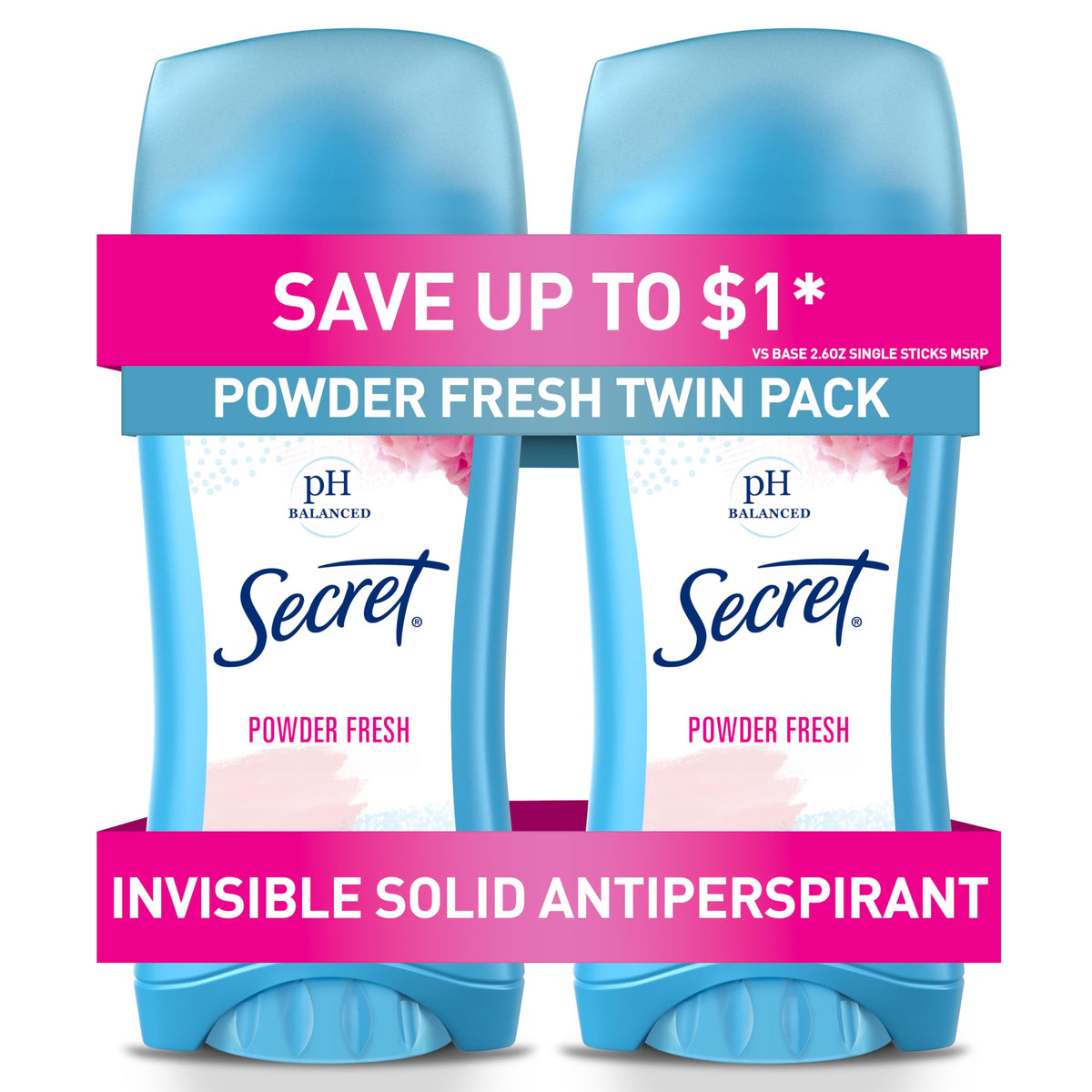 Secret Anti-Perspirant Deodorant Twin Pack 240g front view