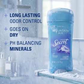 Secret Antiperspirant Deodorant clear gel formula close-up
