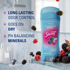 Secret Antiperspirant Deodorant clear gel formula close-up