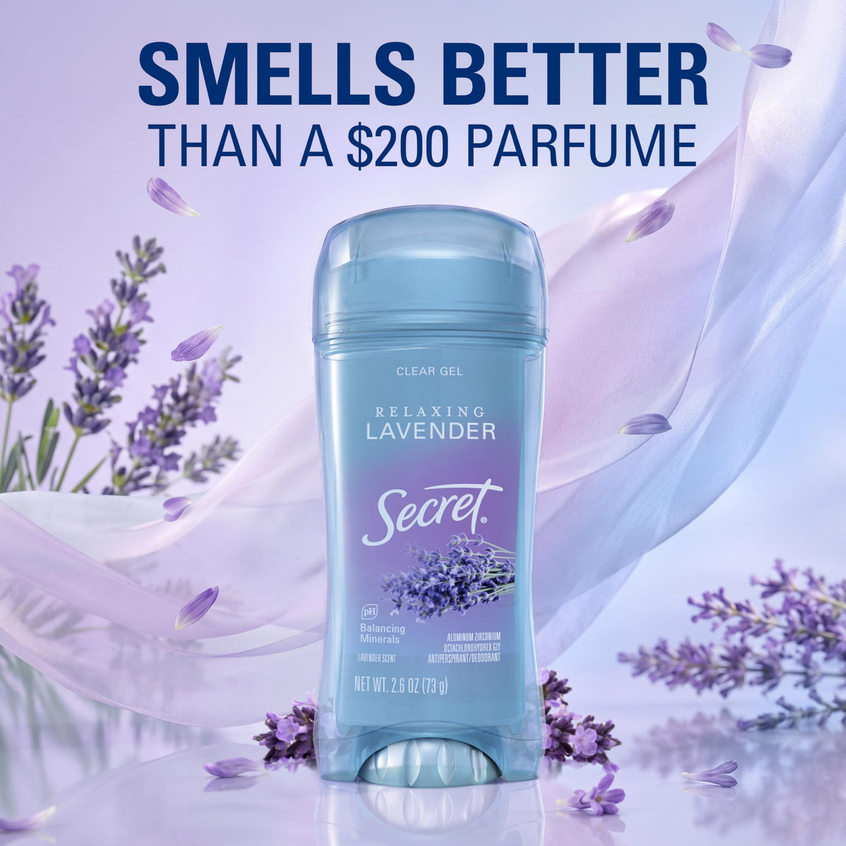 Secret Antiperspirant Deodorant for Women, 2-pack display