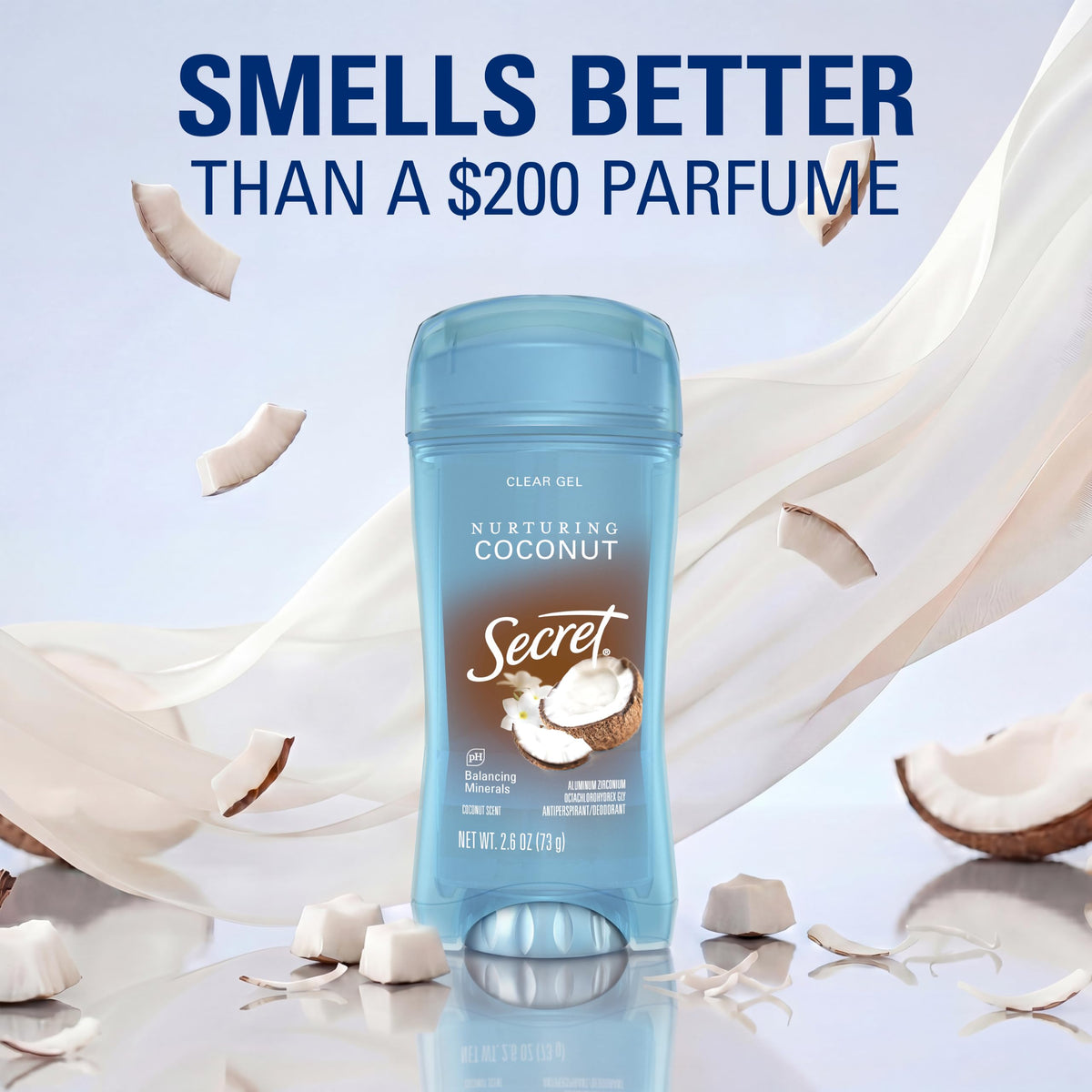 Secret Antiperspirant Deodorant for Women 72HR coconut scent