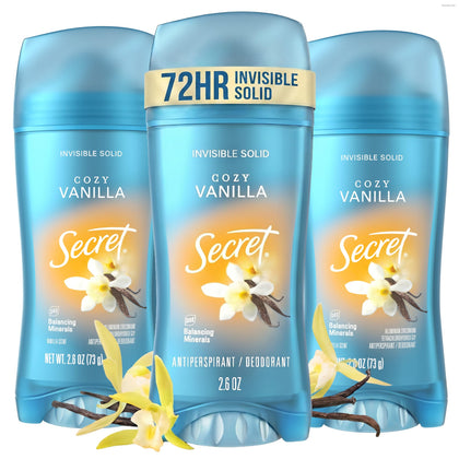 Secret Antiperspirant Deodorant for Women, Cozy Vanilla Scent front view