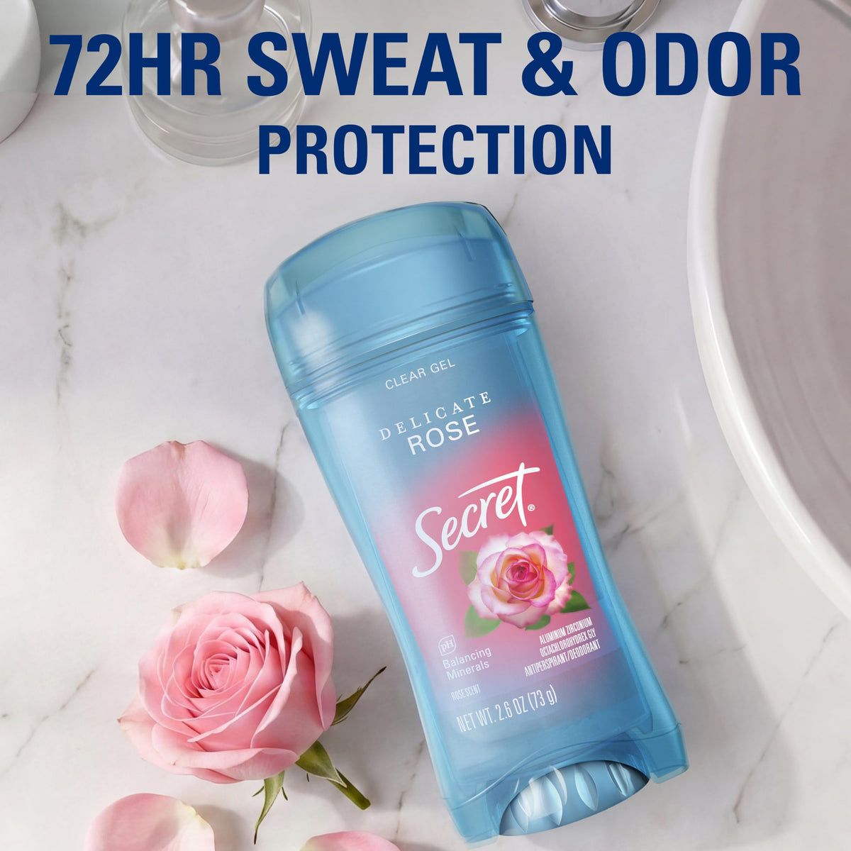 Secret Antiperspirant Deodorant for Women showing clear gel application