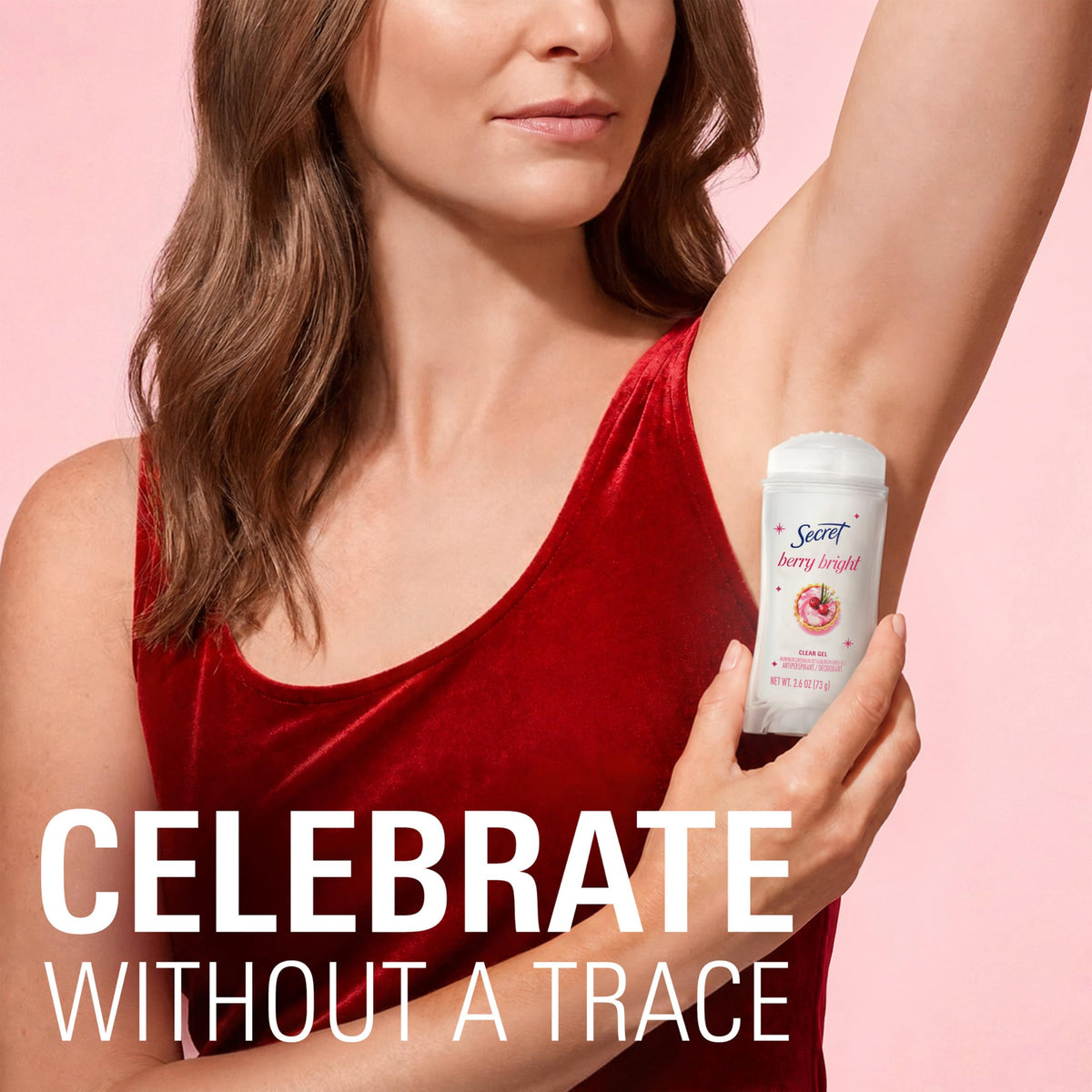 Secret Antiperspirant Deodorant on a festive holiday background