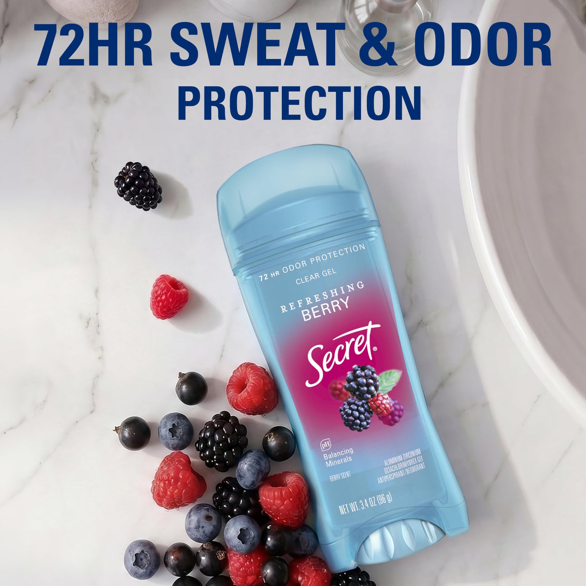 Secret Antiperspirant Deodorant packaging with berry scent