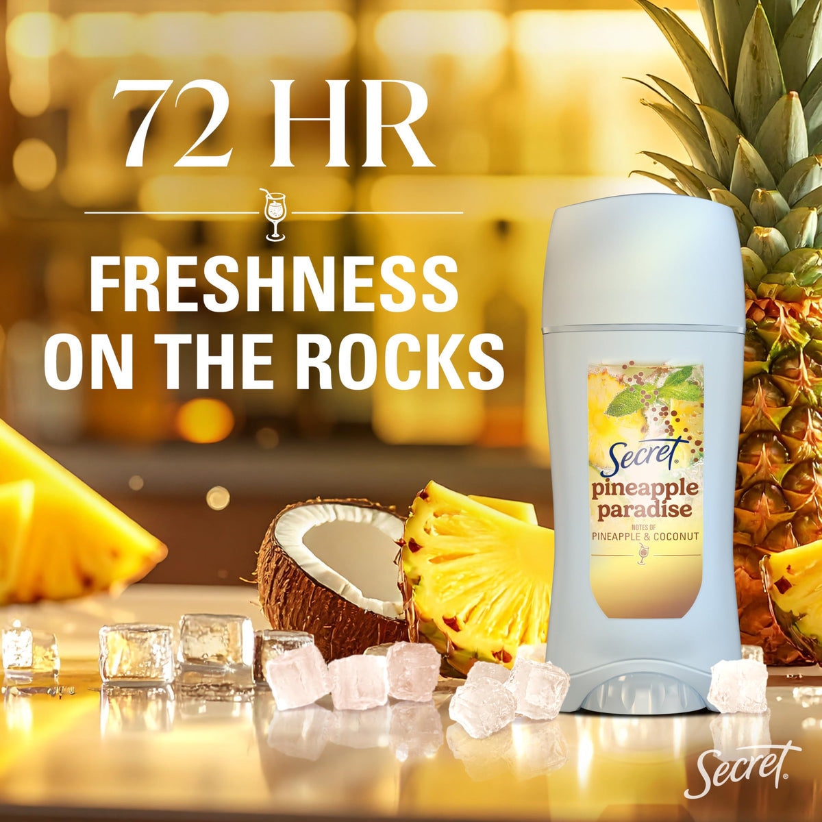 Secret Antiperspirant Deodorant Pineapple Paradise clear gel application