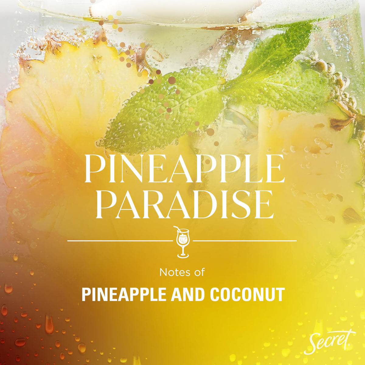 Secret Antiperspirant Deodorant Pineapple Paradise close-up of ingredients