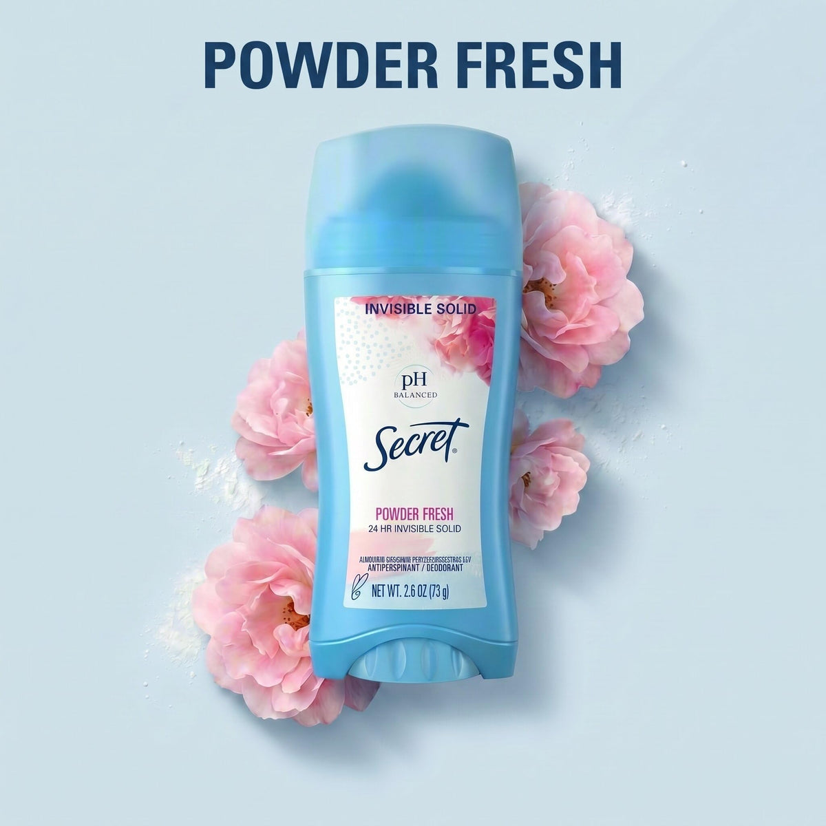Secret Antiperspirant Deodorant with ingredients list visible