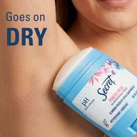 Secret Antiperspirant in a lifestyle setting on a bathroom shelf