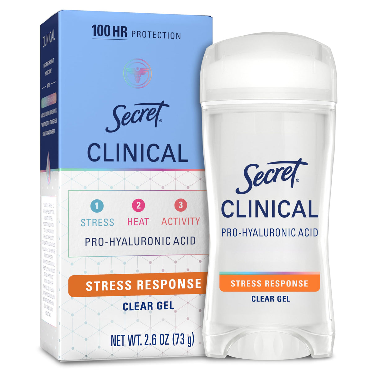 Secret Clinical Strength Antiperspirant Deodorant 100HR clear gel front view
