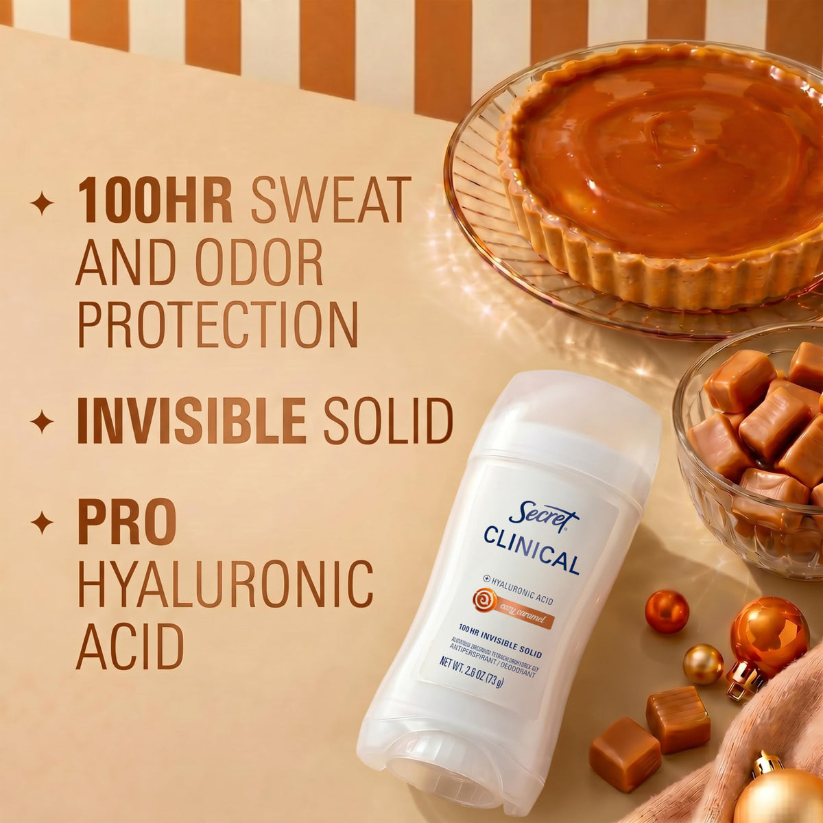 Secret Clinical Strength Antiperspirant Deodorant 100HR Cozy Caramel side view