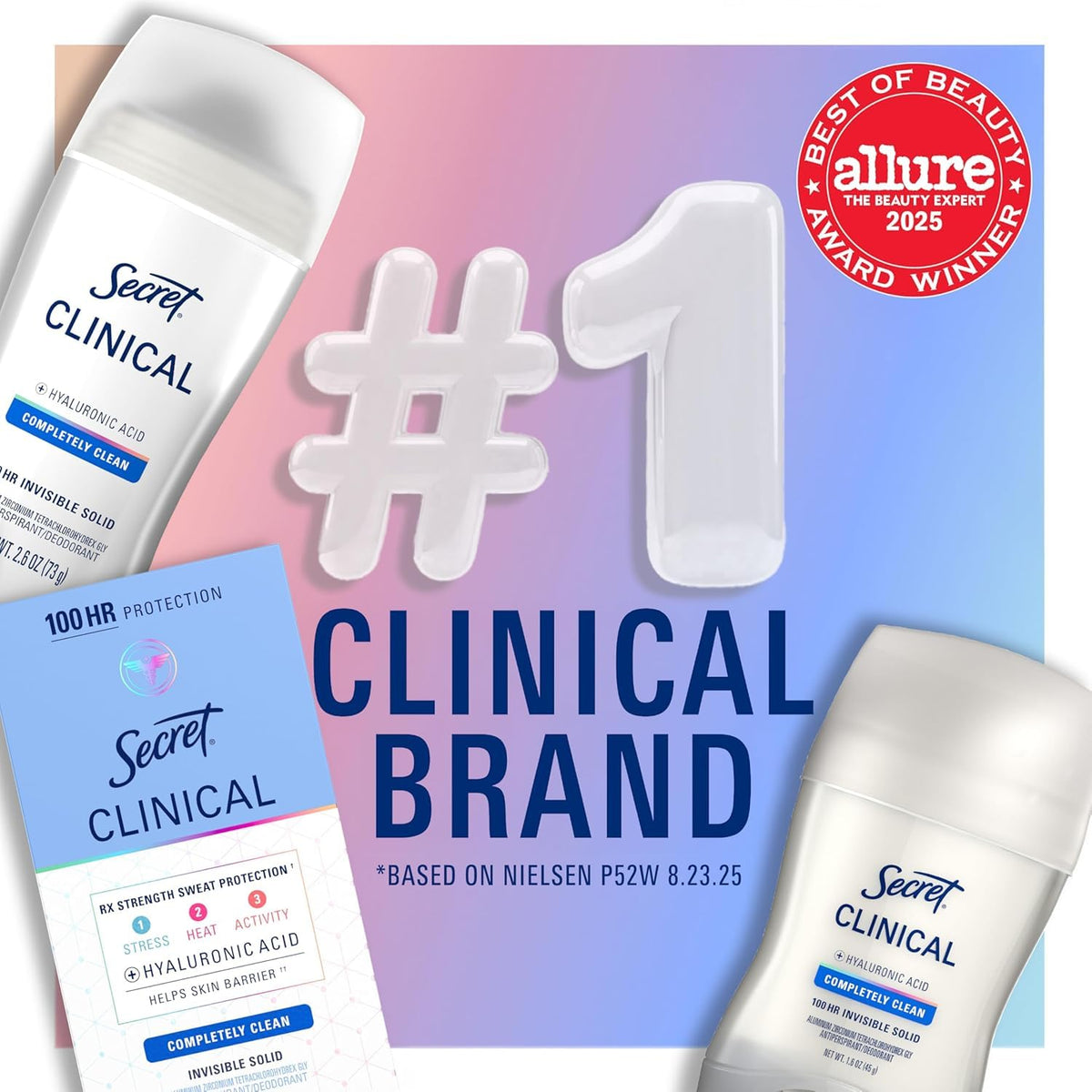 Secret Clinical Strength Antiperspirant Deodorant 100HR side view