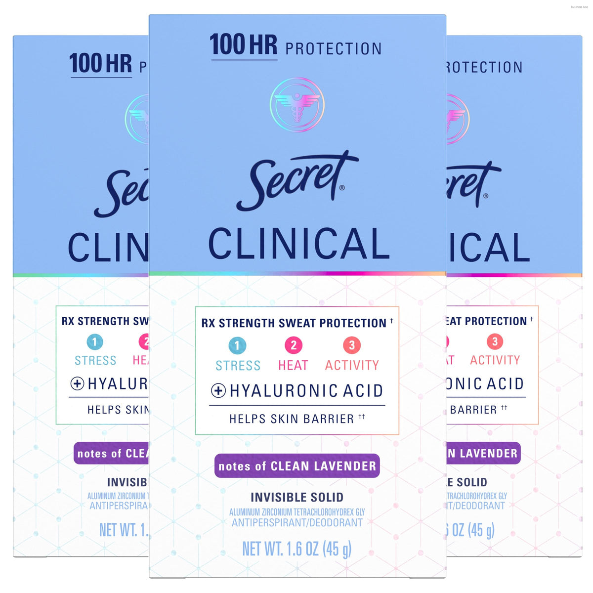 Secret Clinical Strength Antiperspirant Deodorant for Women, Clean Lavender scent front view