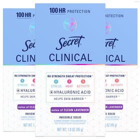 Secret Clinical Strength Antiperspirant Deodorant for Women, Clean Lavender scent front view