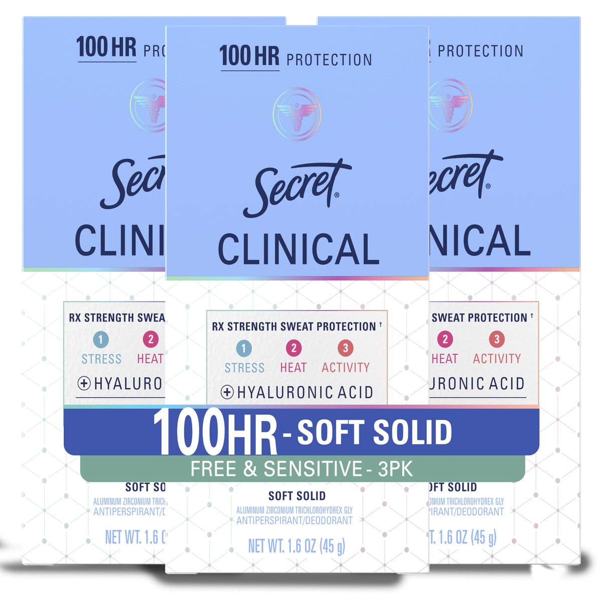Secret Clinical Strength Antiperspirant Deodorant for Women, Unscented, front view