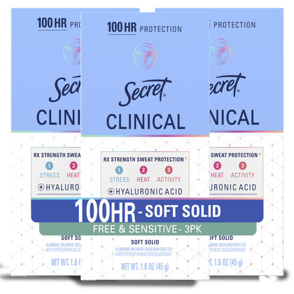 Secret Clinical Strength Antiperspirant Deodorant for Women, Unscented, front view